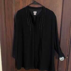 Chico's Black  Button Down Shirt Size XL ( 16/18) Chico's 3